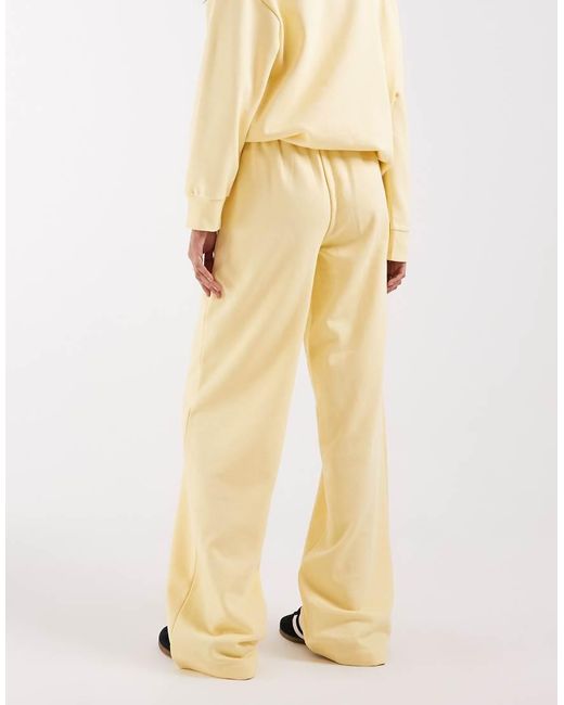 ASOS Natural Asos Design Tall Wide Leg Brushback Sweatpants