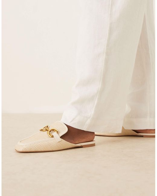 ASOS Natural Mosaic Flat Loafer Mules