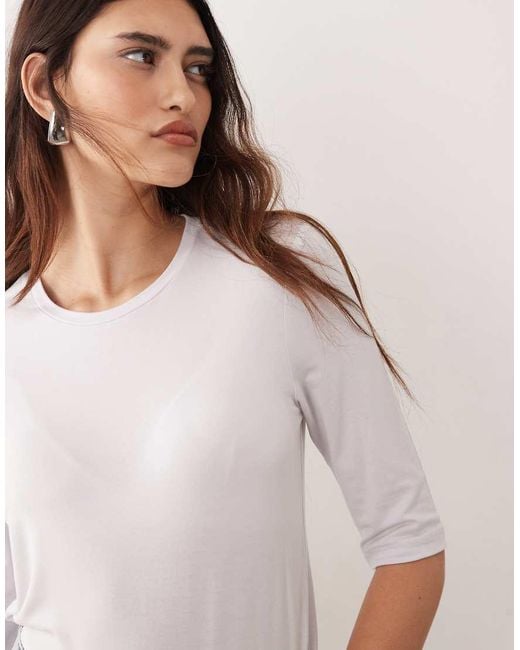 ARRANGE White Slim Fit Half Sleeve Tee