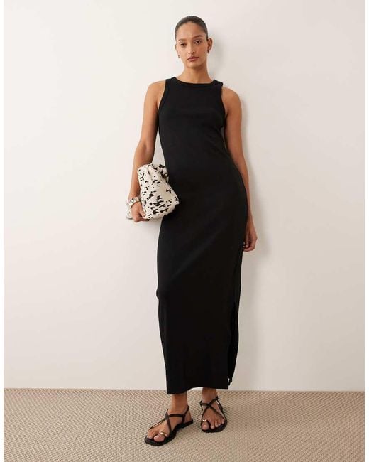 Mango Black Teen Racer Maxi Dress