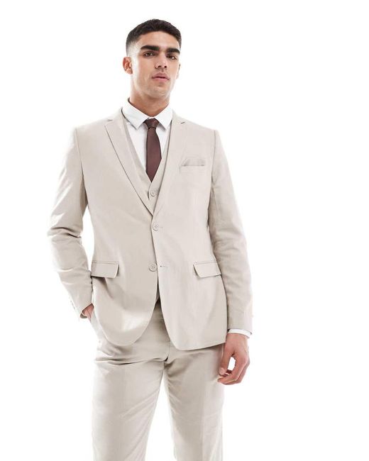 French Connection White French Connection Linen Formal Suit Jacket for men