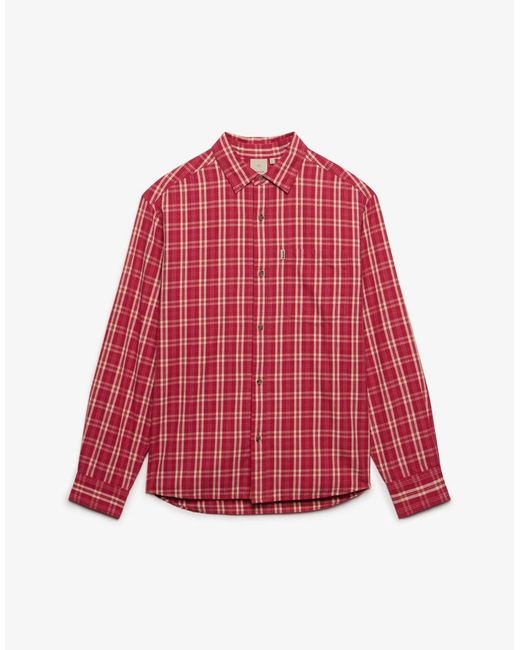 Bench x Superdry & Co Red Skater Check Long Sleeve Shirt for men