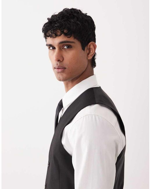 ASOS Black Slim Suit Waistcoat for men