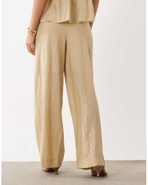 Y.A.S Natural Textured Check Wide Leg Trousers Co-ord