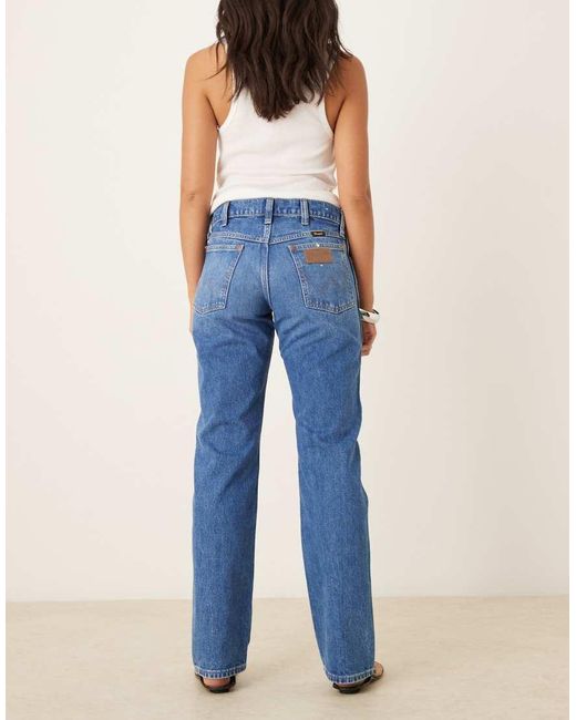 Vaqueros Azul Laguna De Talle Bajo Y Corte Recto De Estilo Cowboy De Wrangler de color Blue