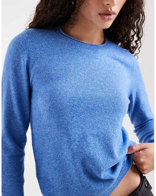 ONLY Blue Round Neck Long Sleeve Knitted Top