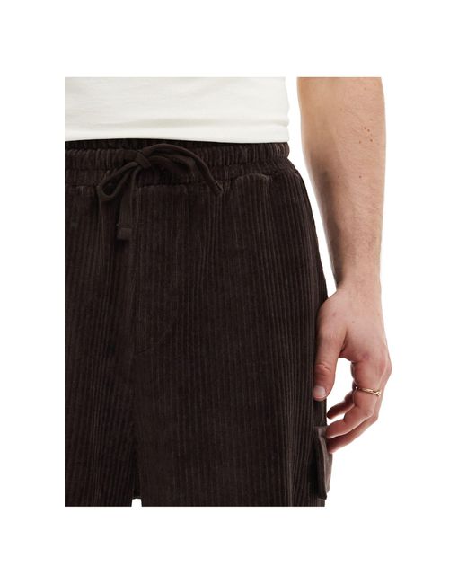 ASOS White Ribbed Velour Shorts for men