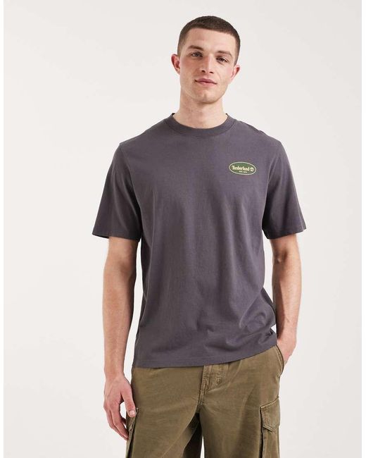 Timberland Gray Gas Station Back Graphic Tee for men