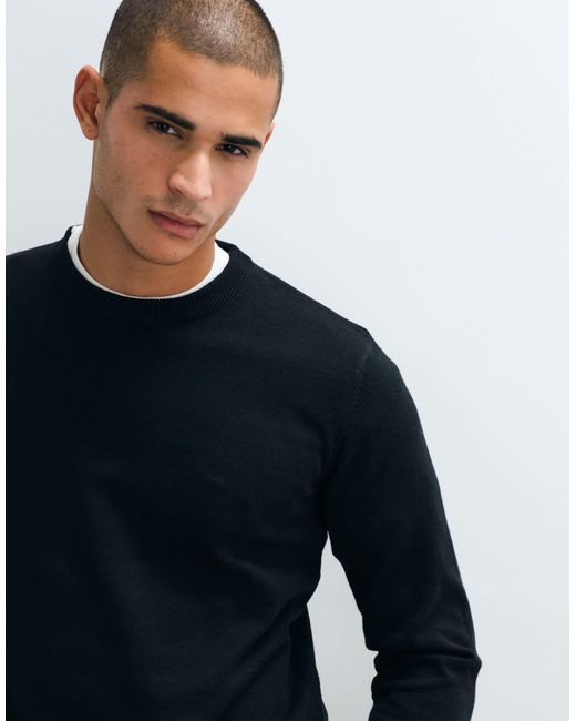 Threadbare Strickpullover mit rundhalsausschnitt in Blue für Herren