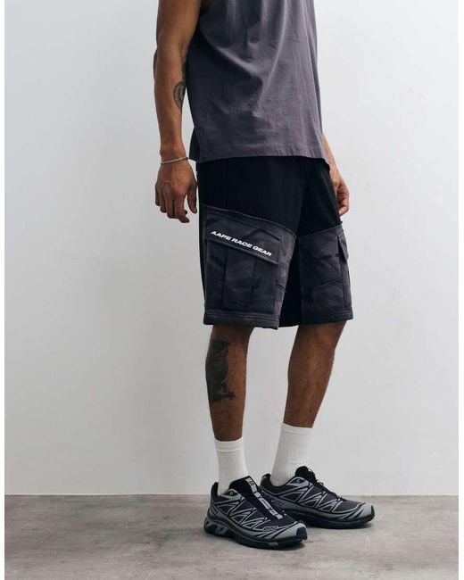 Aape By A Bathing Ape White Aape By A Bathing Ape Loose Fit Jersey Motocross Shorts for men