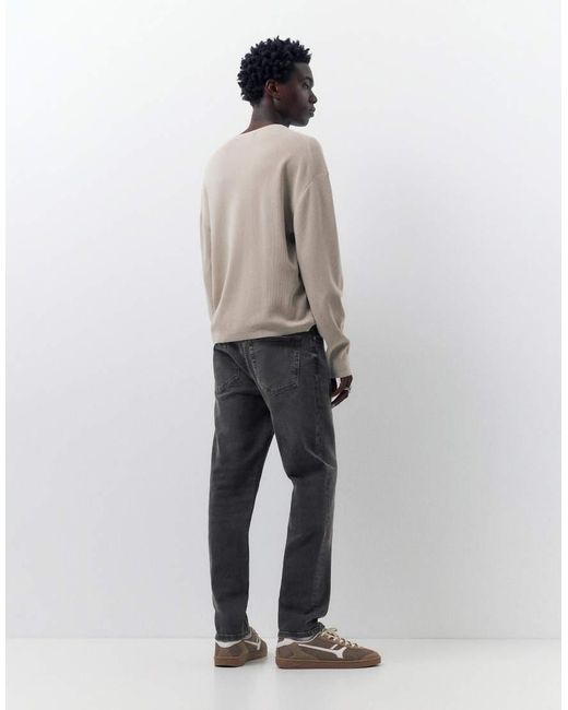 Pull&Bear Gray Slim Fit Jeans for men