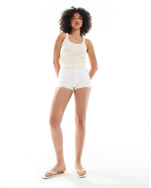 Bershka White – geripptes tanktop