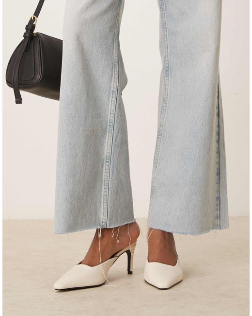 Raid White Miko Kitten Heeled Mules