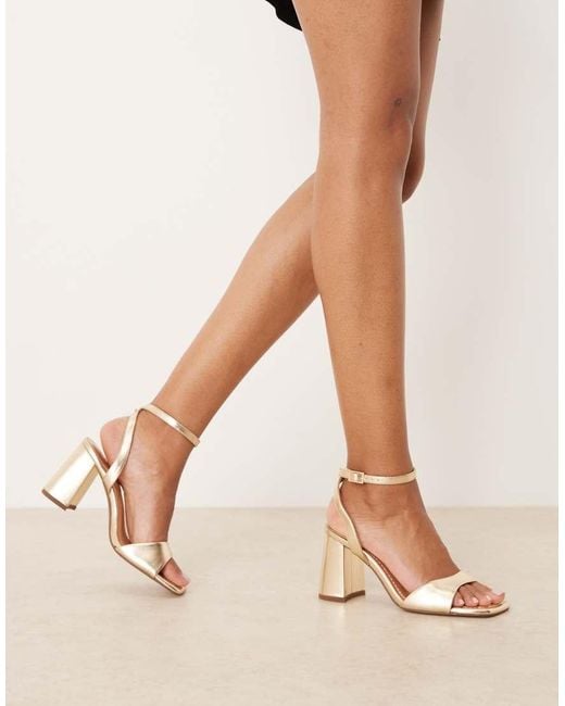 ASOS Black Wide Fit Hotel Barely There Block Heeled Sandals