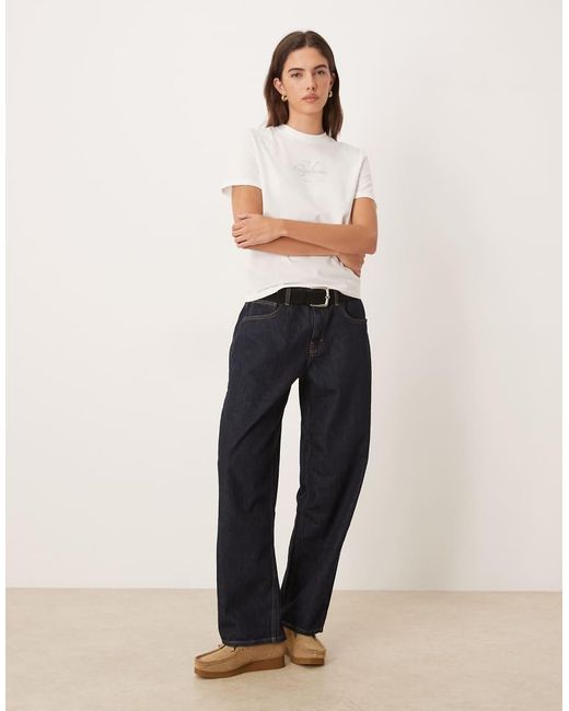 Calvin Klein White Classic Fit Monologo T-shirt