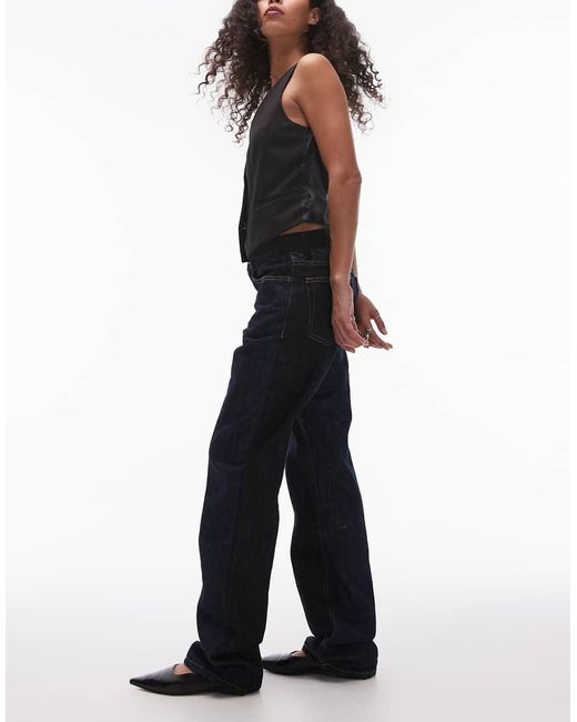 Mango Jeans Met Rechte Pijpen En Tailleband Van Corduroy in het Blue