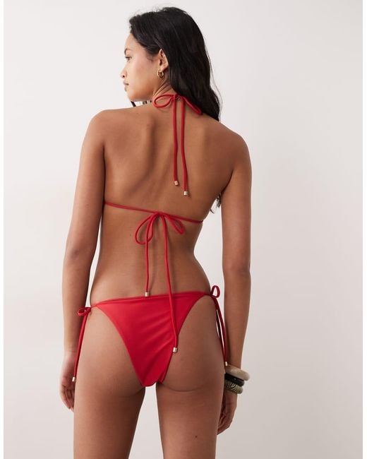 Cotton On Red Mini Triangle Bikini Set