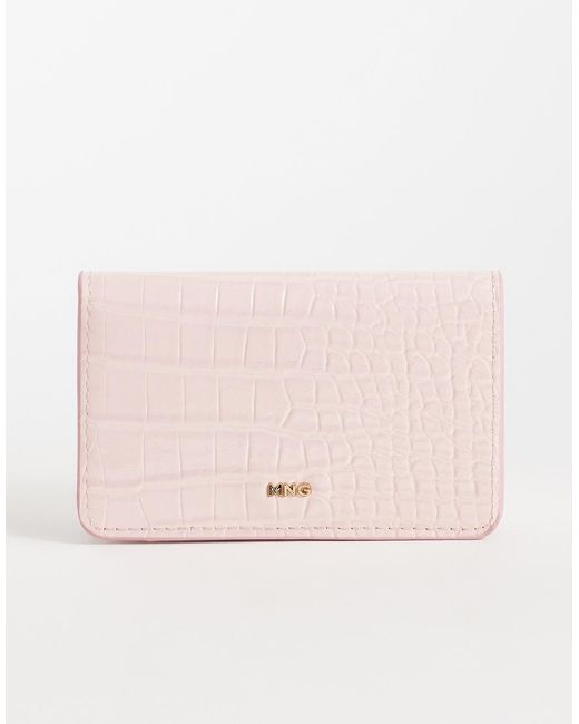 Mango Portemonnee Met Croco-Effect in het Pink