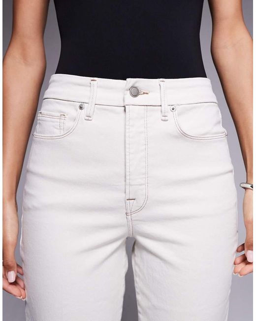 GOOD AMERICAN White Good Boy Straight Jeans