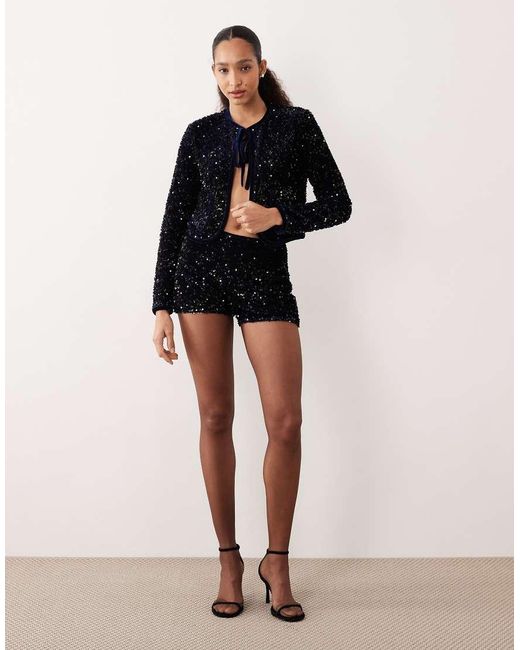 Mango Black Sequin Micro Short Co-ord