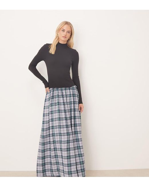 ASOS Multicolor Asos Design Tall High Neck Long Sleeve Hybrid Maxi Dress