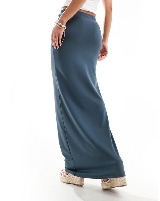 ONLY Blue Ruched Front Maxi Skirt