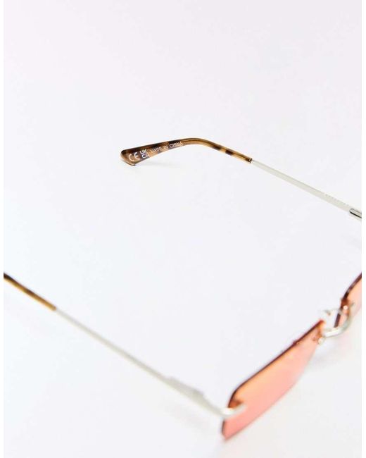 Bershka White Frameless Sunglasses for men