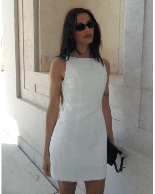 Labelrail X Barbara Ines Fitted Linen Shift Dress in Gray | Lyst Labelrail X Barbara Ines Fitted Linen Shift Dress in Gray | Lyst