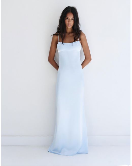 Pull&Bear White – midi-ballkleid