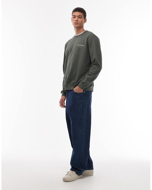 AllSaints Gray Underground Crew Neck Sweatshirt for men