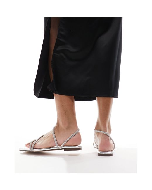 Simmi london - alami - sandali bassi con fascette argentati con strass di SIMMI in Black