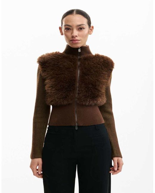 Desigual Gebreid Jack in het Brown