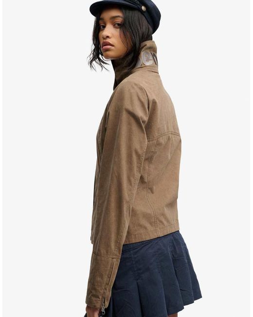 Bench x Superdry & Co Brown High Neck Peached Jacket