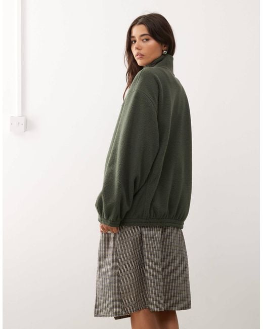 Weekday Green – oversize-jacke aus teddyfleece