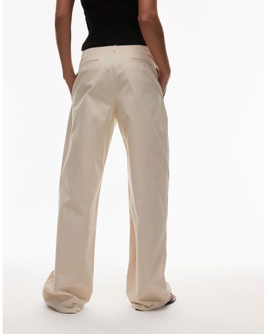 Mango White Concealed Button Slim Trouser