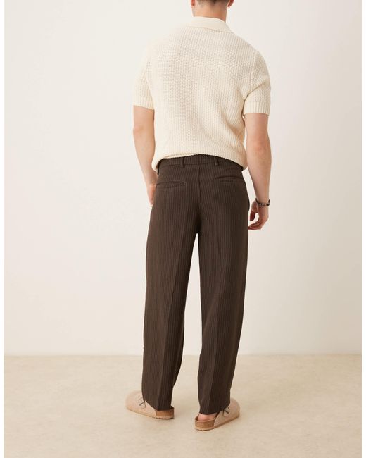 Abercrombie & Fitch Natural Baggy Pinstripe Trouser for men