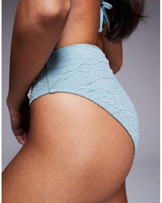 ASOS Gray Cassi Azores High Leg High Waist Bikini Bottoms