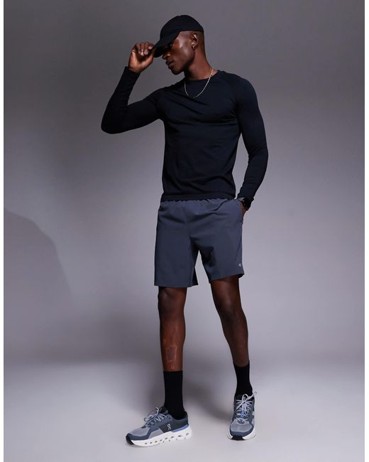 4505 Blue Seamless Mesh Slim Fit Lightweight Base Layer Long Sleeve for men