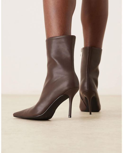 Raid Natural Bronco Stiletto Heel High Ankle Boots