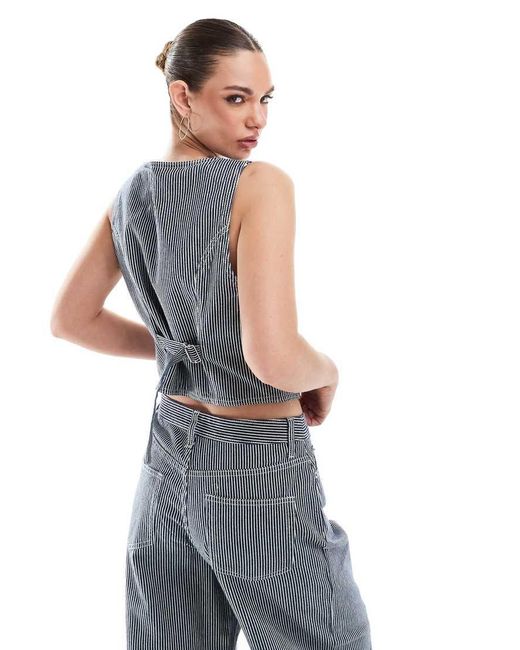 French Connection Gray Everett Denim Waistcoat Co-Ord