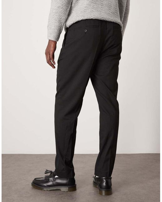 SELECTED White Relaxed Tapered Fit Waistband Trouser for men