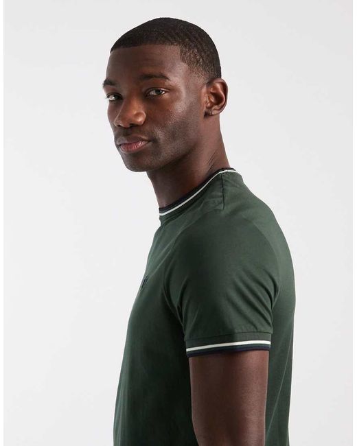 Fred Perry Green Twin Tipped T-Shirt for men