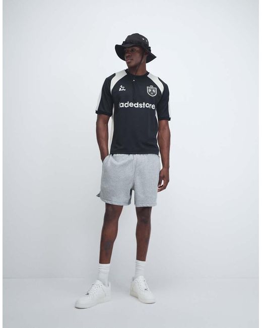 Faded Store Blue Logo Football Jersey With Panel Detail for men