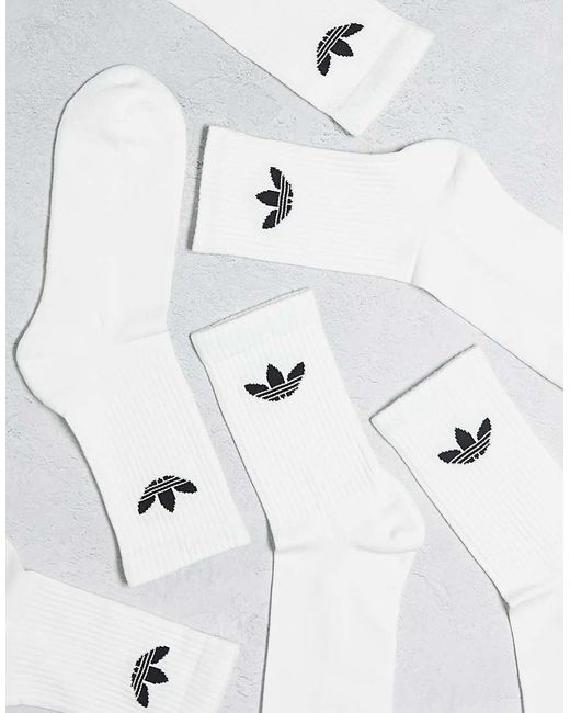 Adidas Originals White Trefoil 3 Pack Socks