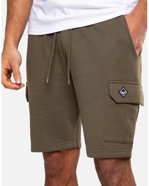 Threadbare White Cargo Sweat Shorts for men