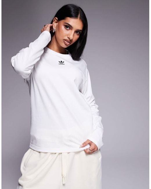 Adidas Originals White Essentials Long Sleeve T-shirt