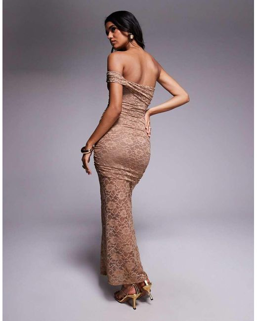 ASOS Purple Lace Bandeau Maxi Dress