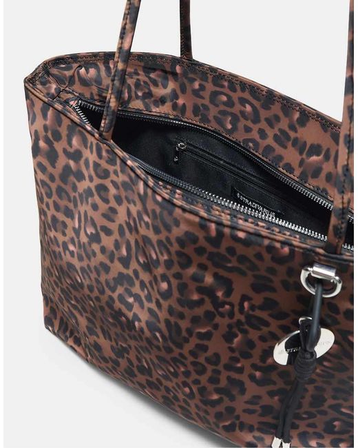 Stradivarius White Fabric Shopper Bag With Charm