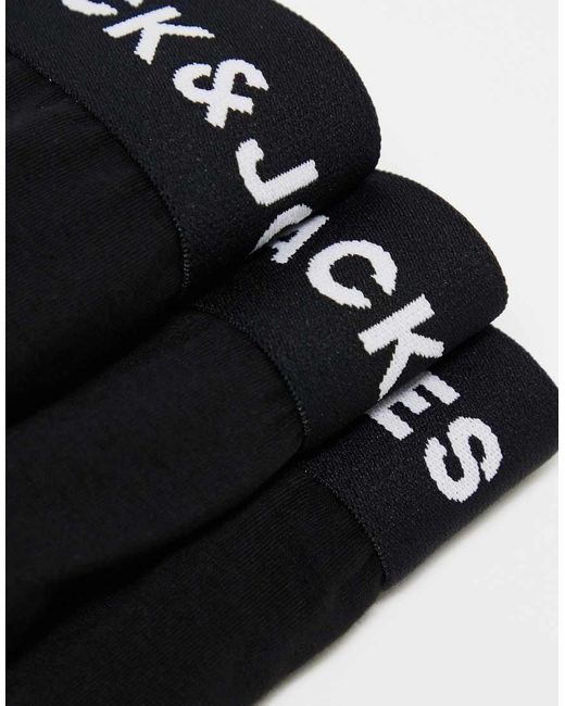 Jack & Jones Black 3 Pack Trunks for men