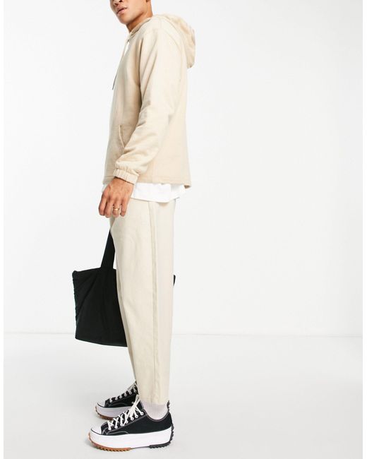Pantalon chino oversize coupe fuselée - beige ASOS pour homme - Lyst